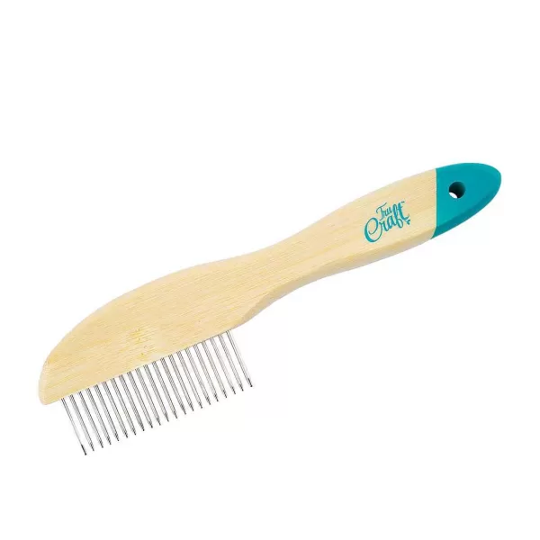 Sale Trucraft Bamboo Handle Comb 21 Pins Grooming Tools